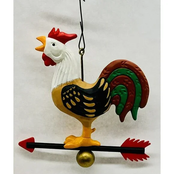 Hallmark Rooster Weathervane Christmas Ornament Vintage 1989 Keepsake - Picture 3 of 5